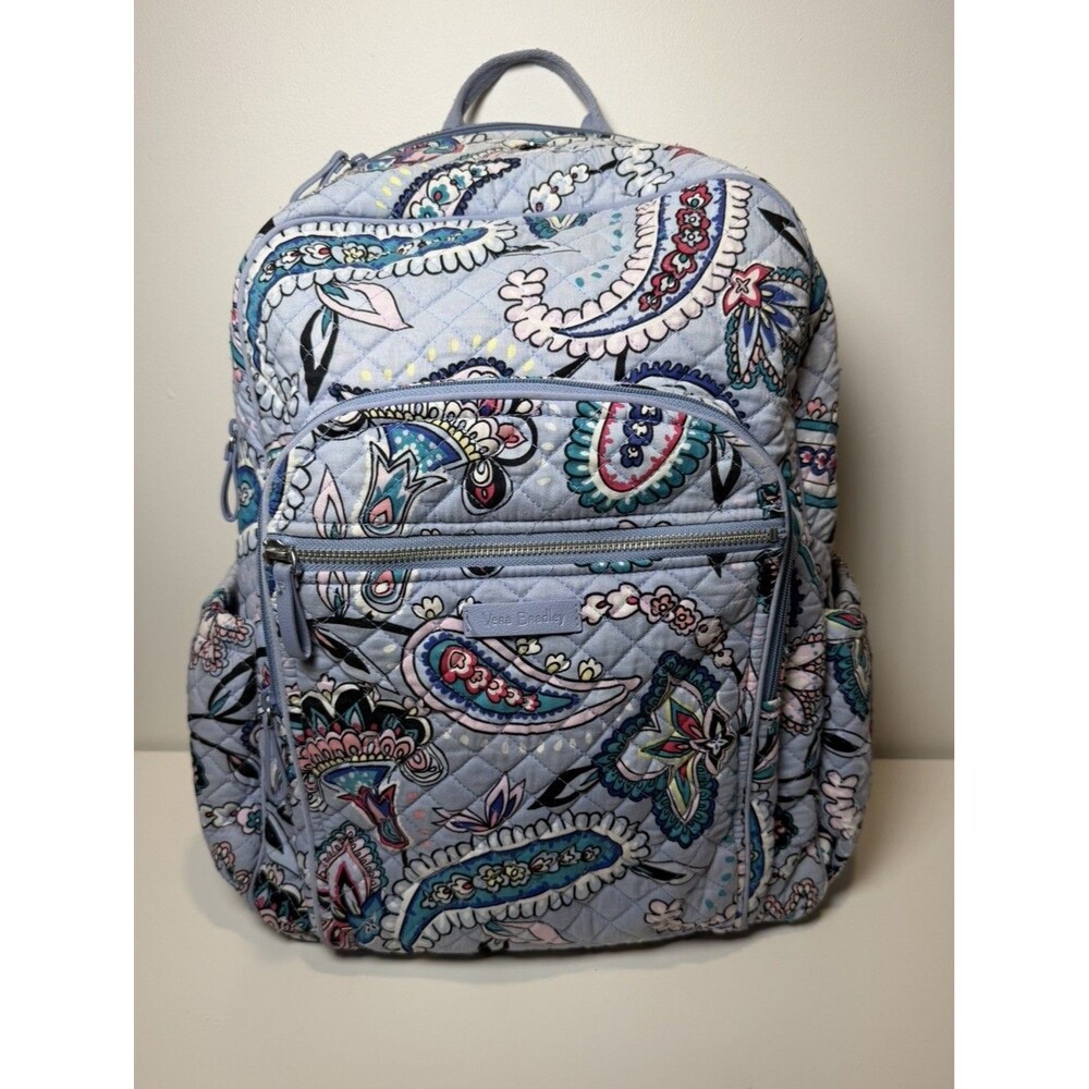 Vera Bradley Large Cotton Floral Paisley Backpack School Campus Diaper Bag  GUC